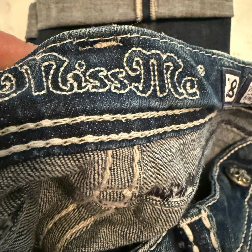Miss Me Blue Distressed Ankle Jeans